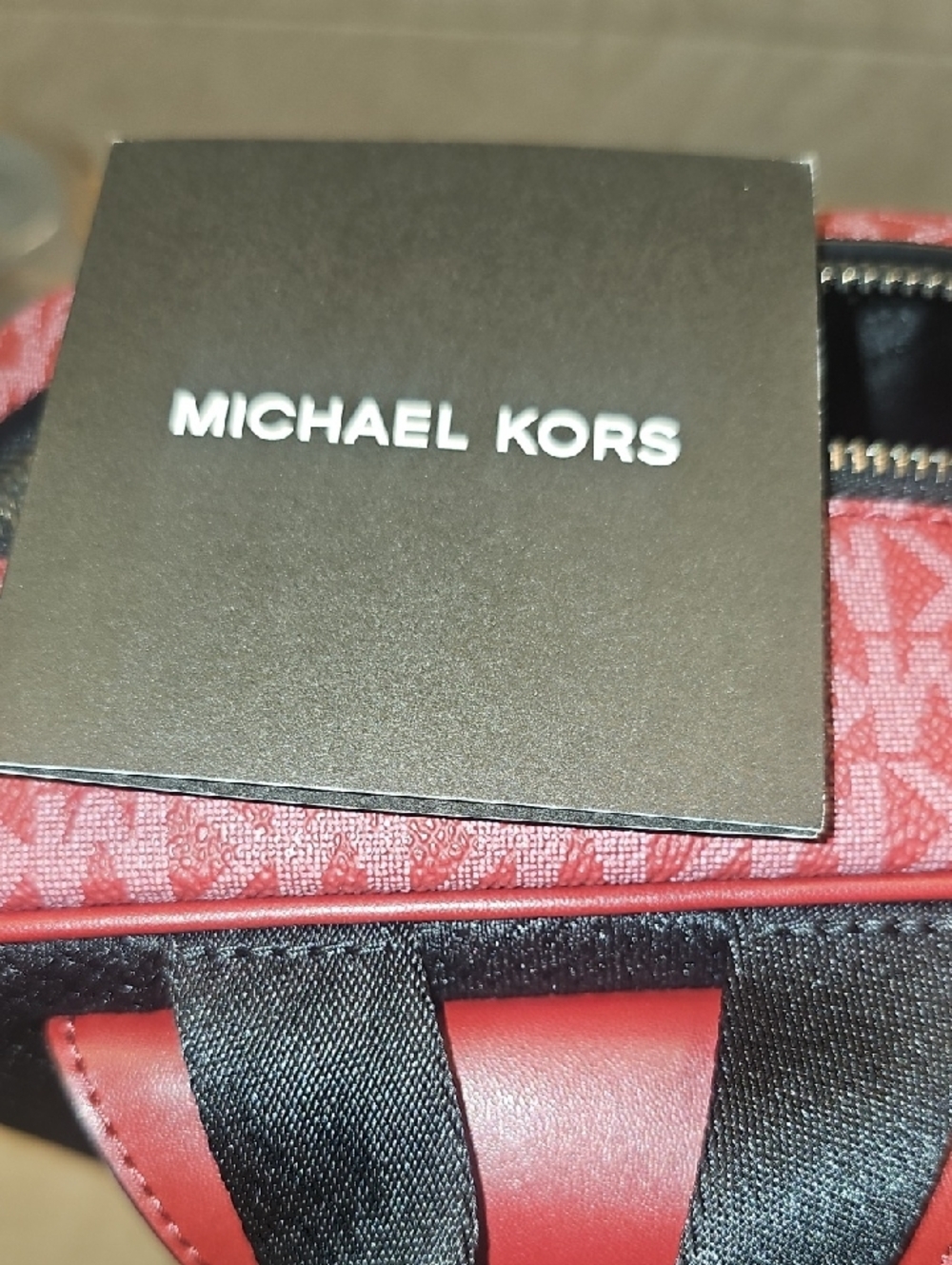 Michael Kors Men’s Red MK Signature Belt Bag - Picture 14 of 16